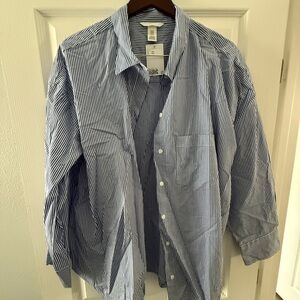 H&M White and Blue Striped Shirt
